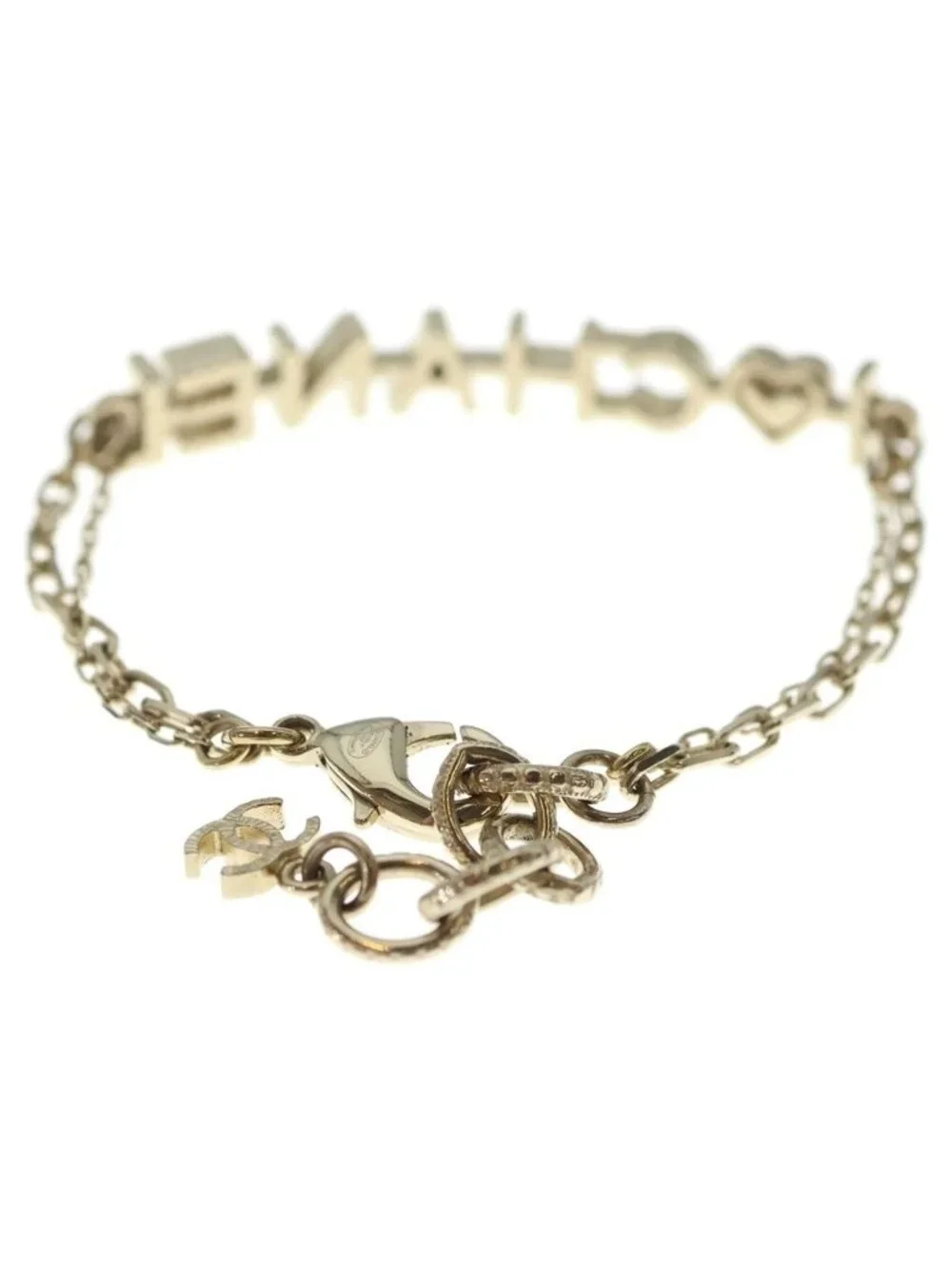 Chanel I Love Logo Chain Bracelet Gold With Charm